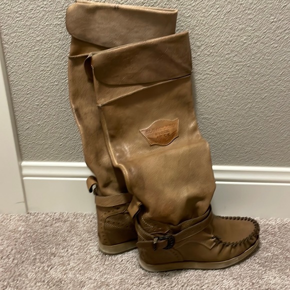 Peruvian Connection Tuscan Italian handmade tall boots 38 desert tan 7.5 - Picture 2 of 12
